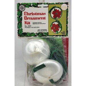 Bead and Sequin Ball Ornament Kit by Holiday #4007 Poinsettia Saturn Saucer Shap